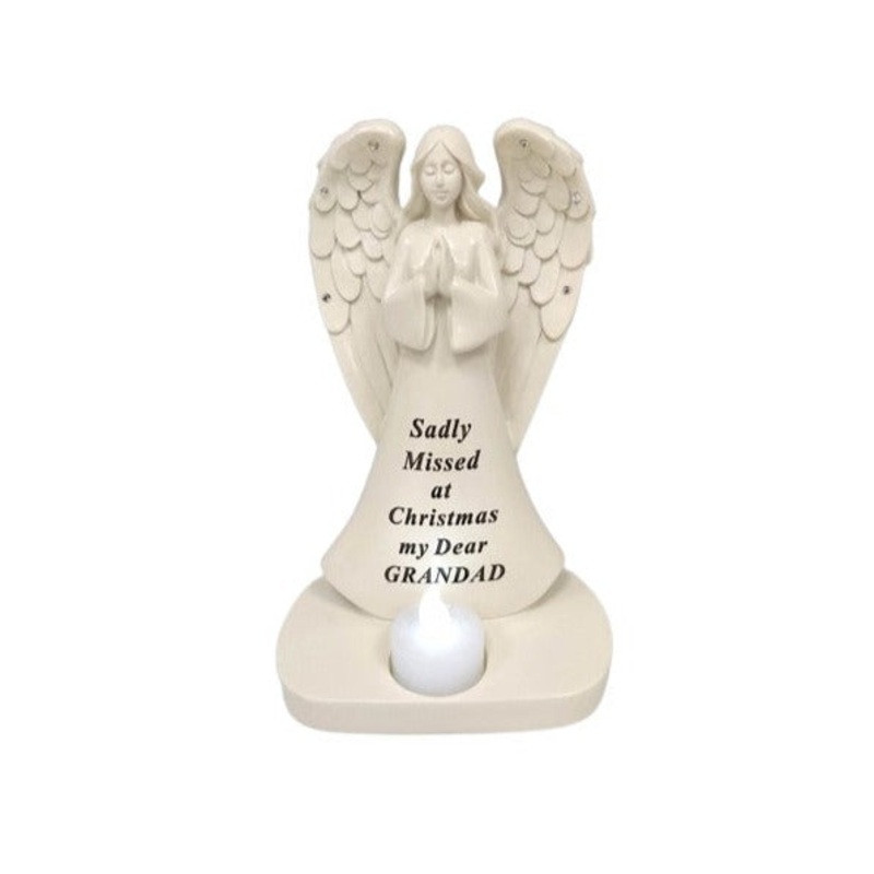 Angel With Flickering Light and Diamante Decoration – Grandad