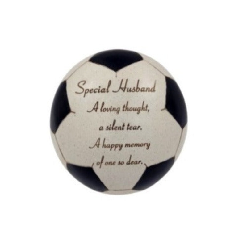 Black & White Football Memorial Plaque – Husband