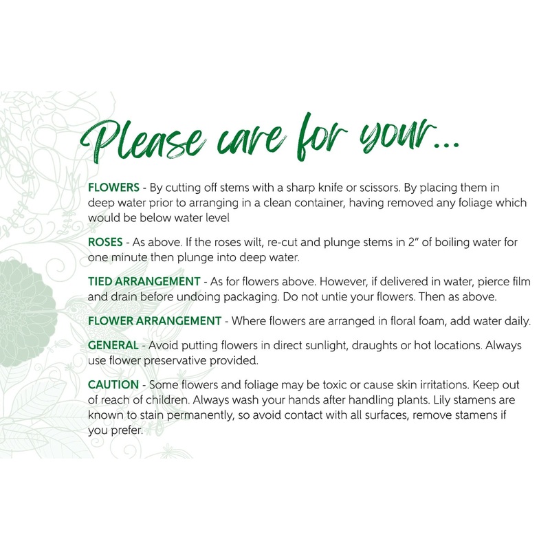 Care Card – Caring For Flowers x 100