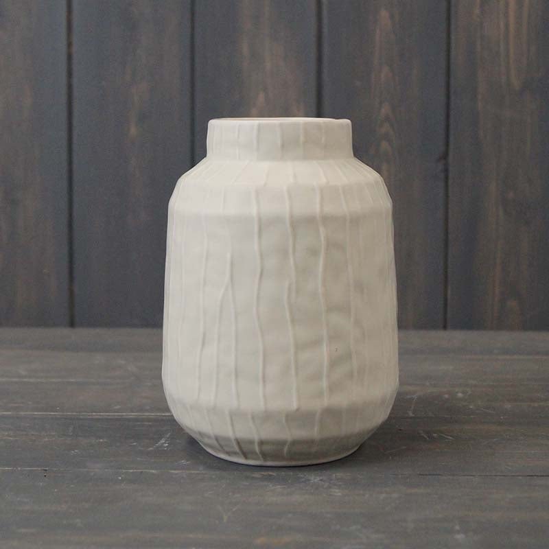 Glazed Pistachio Grey Vase – 14.2cm