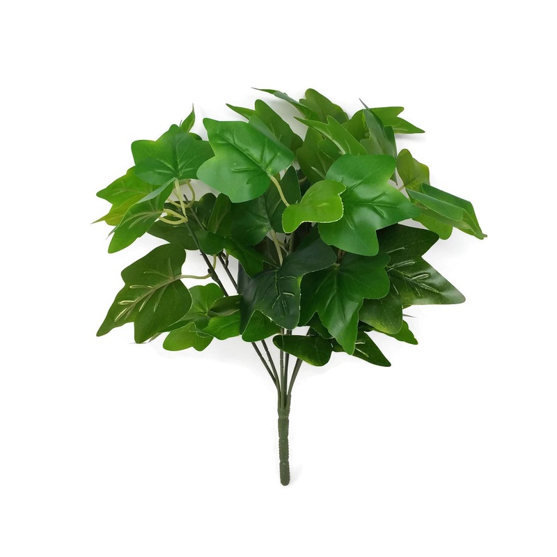 Green Foliage with Ivy Shaped Leaf Bush x 7 Stem – 32cm-