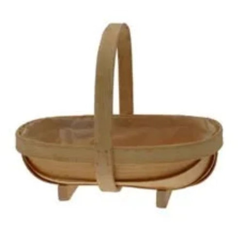 Natural Softwood Trug Basket with Lining x 22.5cm