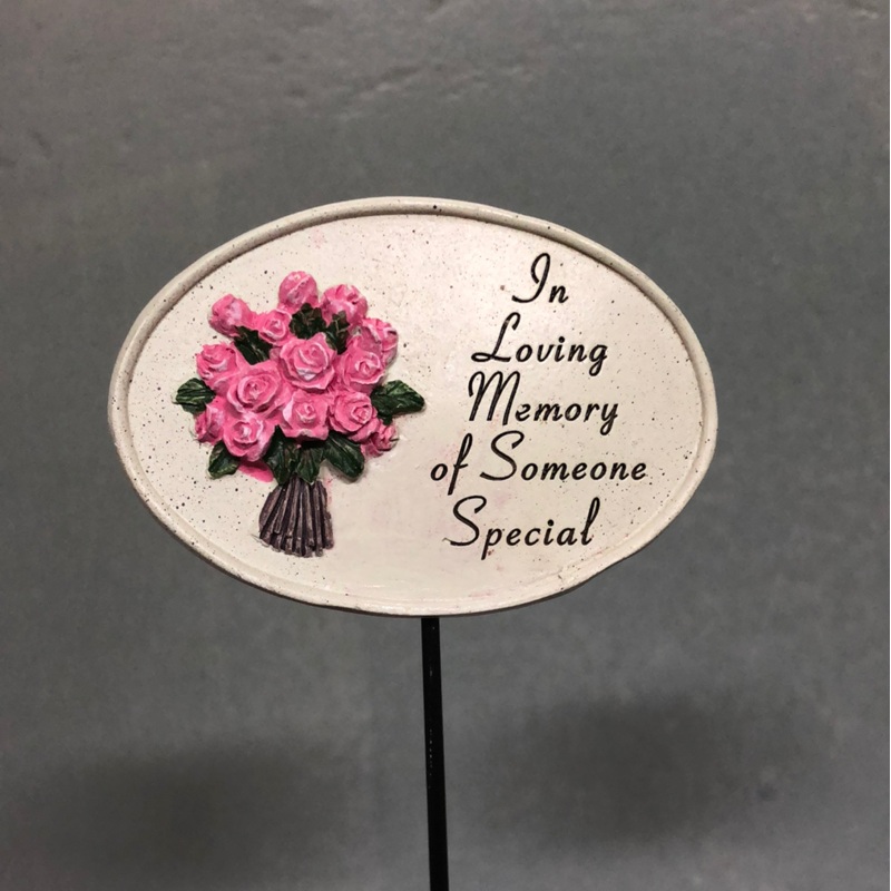 Oval Memorial Stick With Roses – Someone Special