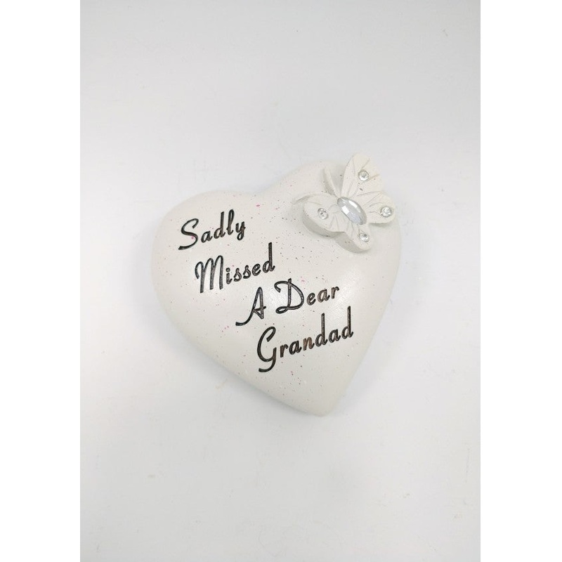 Small Diamante Heart with Butterfly – Grandad