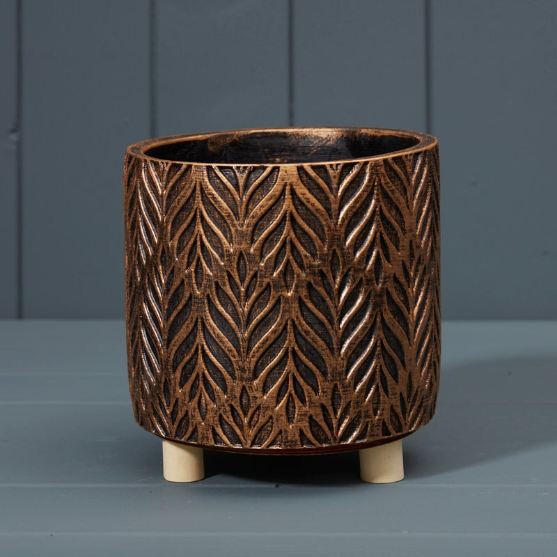Gold Cement Planter – 15 x 15cm