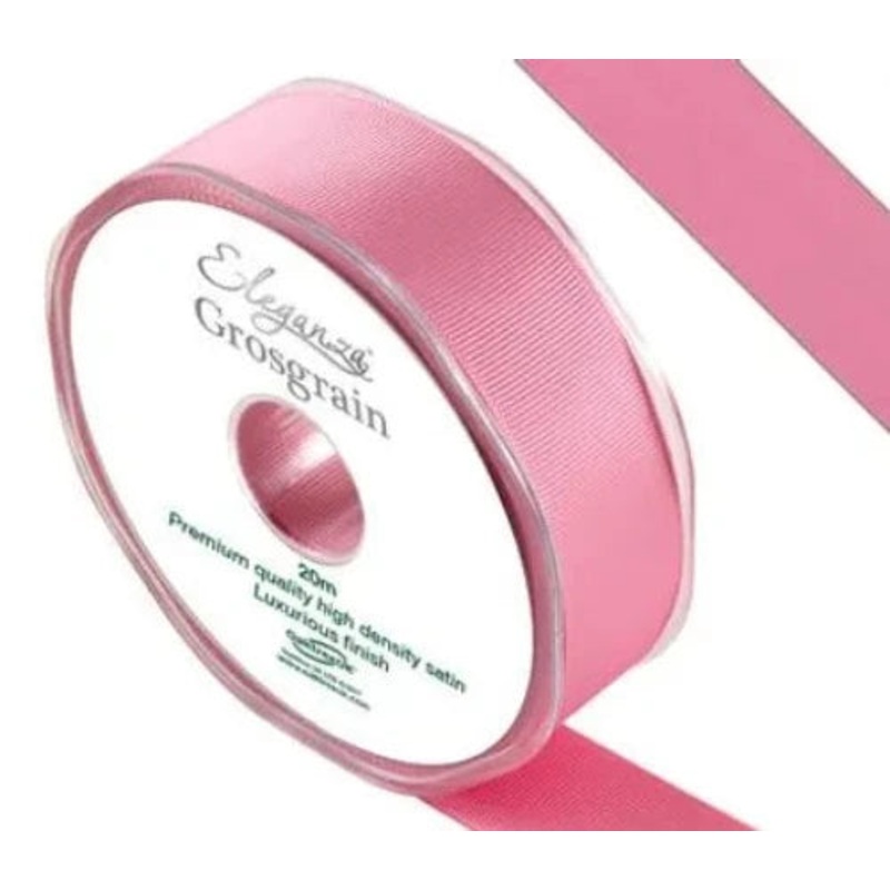 Premium Grosgrain Ribbon 25mm x 20m – Classic Pink