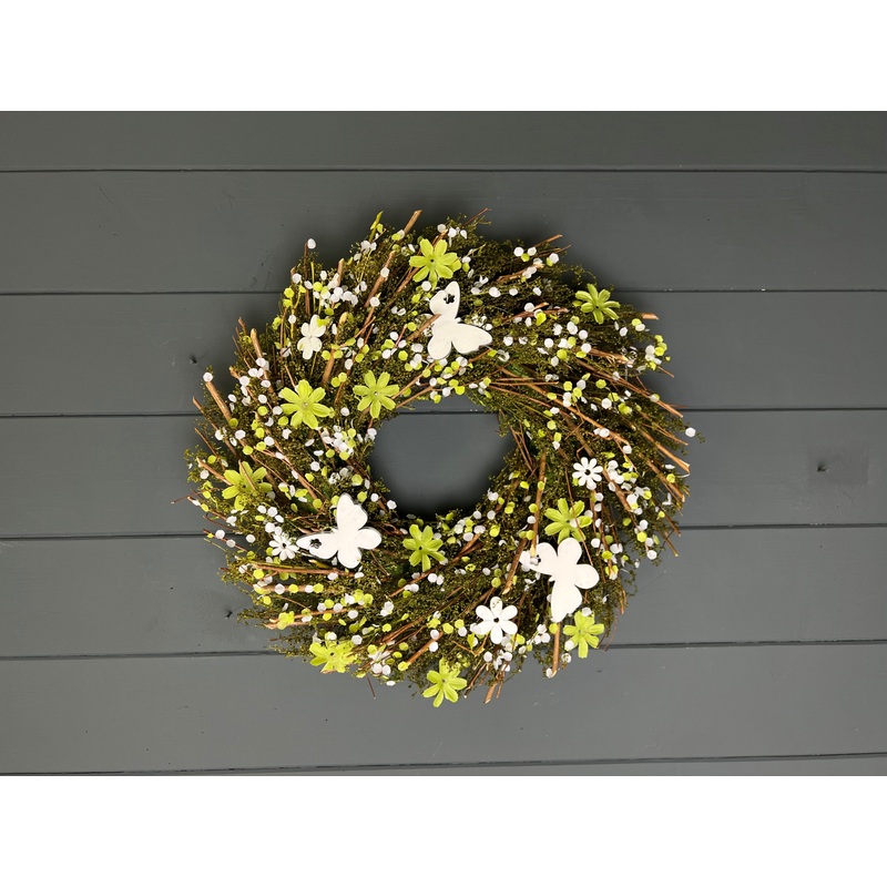 Spring Butterfly and Flower Twig Wreath x 36cm