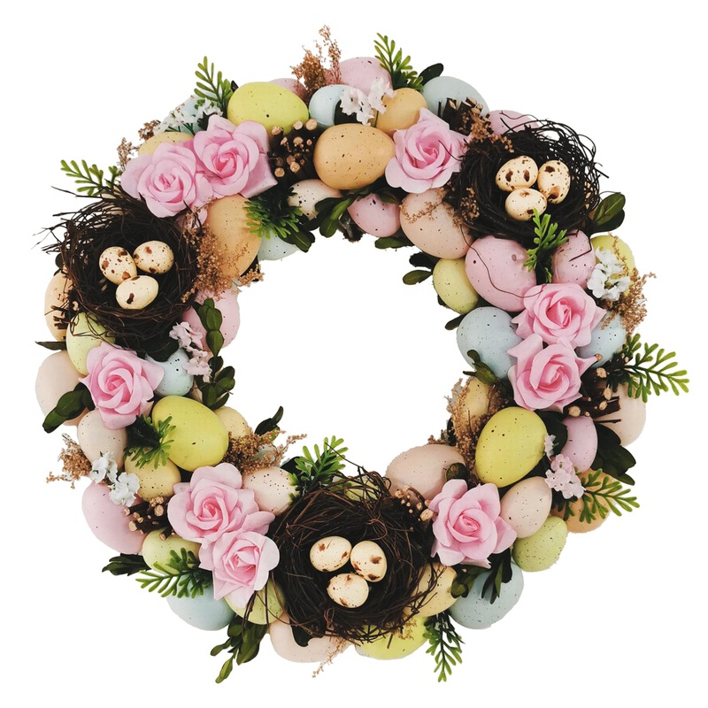 Spring Rose Egg & Nest Wreath x 38cm