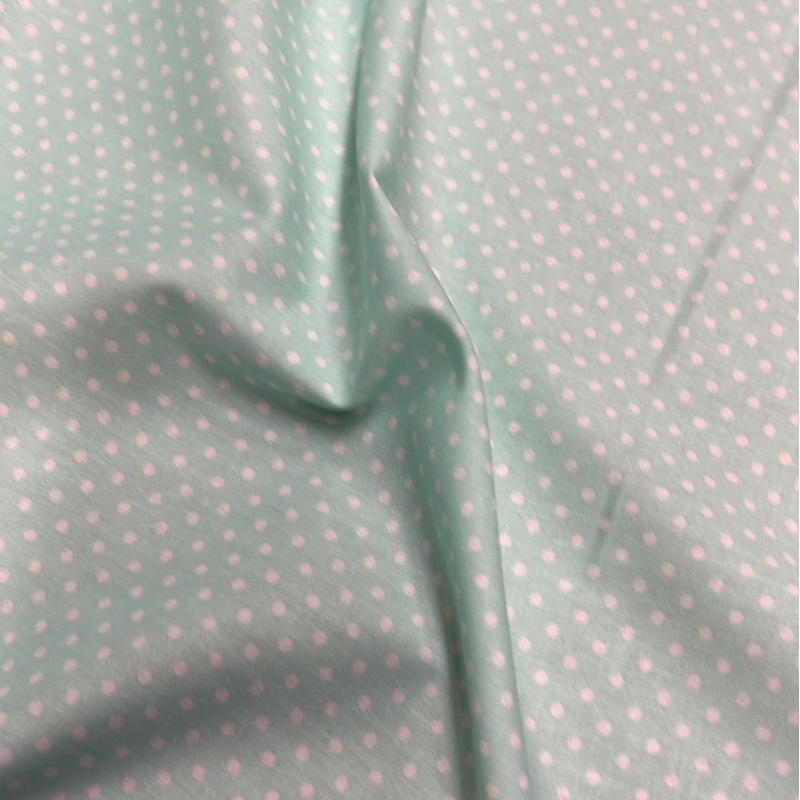 1 Metre 3mm Polka Dot 100% Cotton Poplin Fabric x 112cm wide – Mint