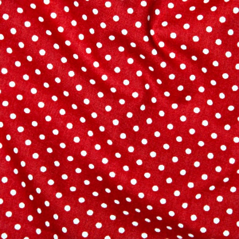 1 Metre 3mm Polka Dot 100% Cotton Poplin Fabric x 112cm wide – Red