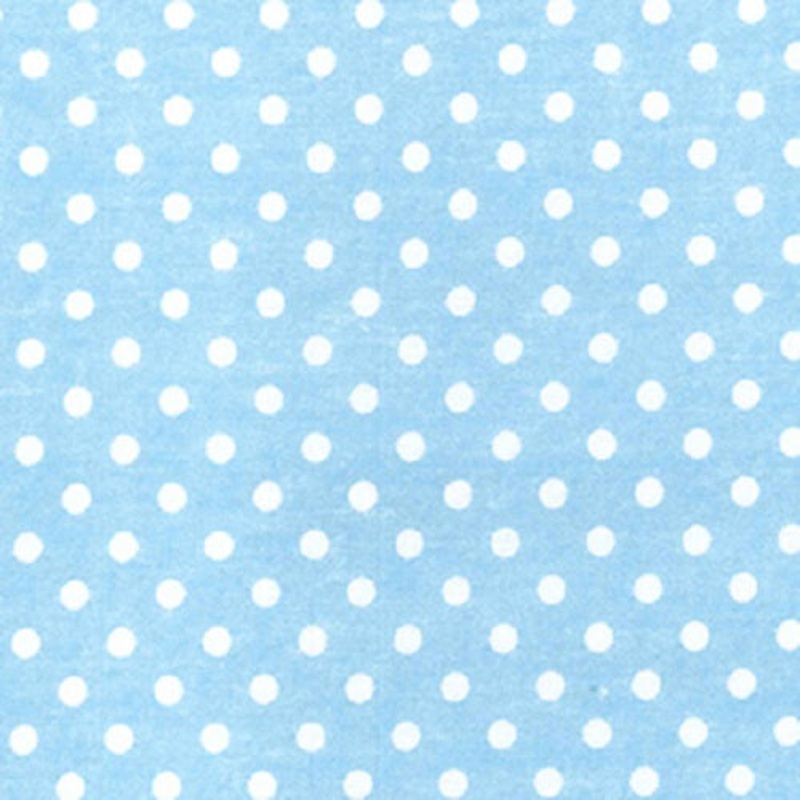 1 Metre 4mm Polka Dot Polycotton Fabric x 112cm – Pale Blue