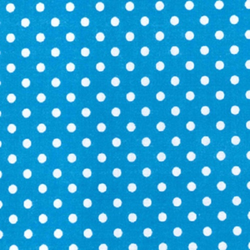 1 Metre 4mm Polka Dot Polycotton Fabric x 112cm – Turquoise tur4