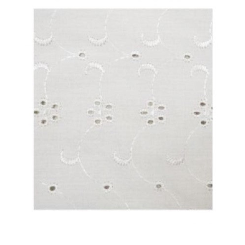1 metre White Broderie Anglais x 112cm – 5 Hole