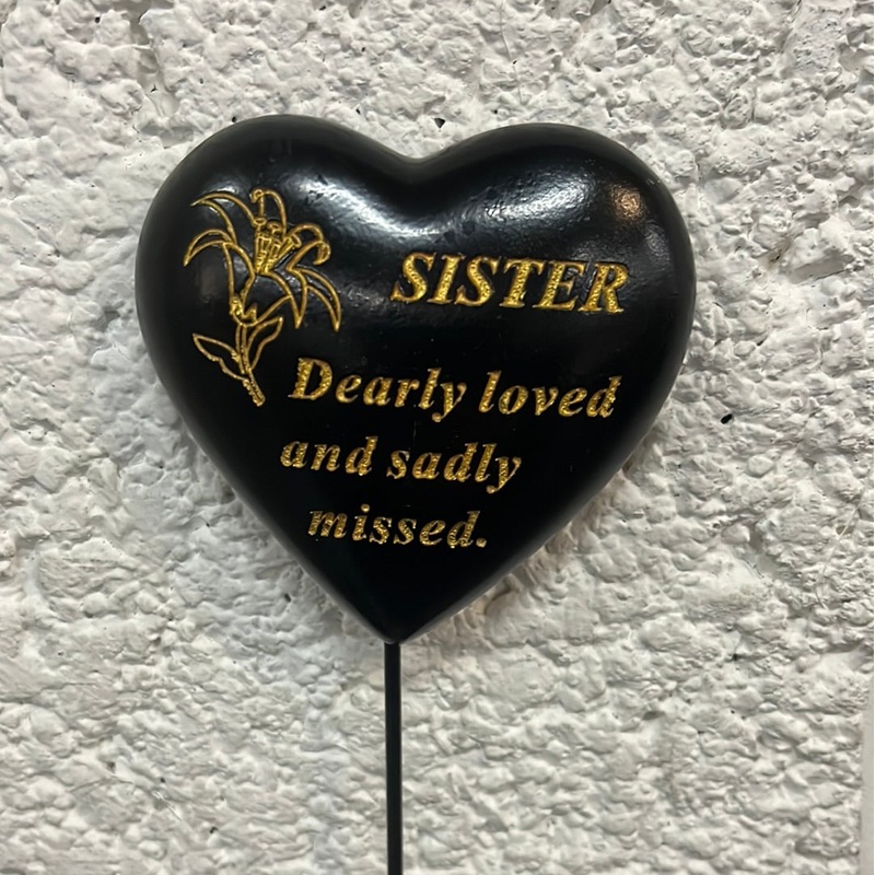 Black & Gold Lily Heart Stick – Sister