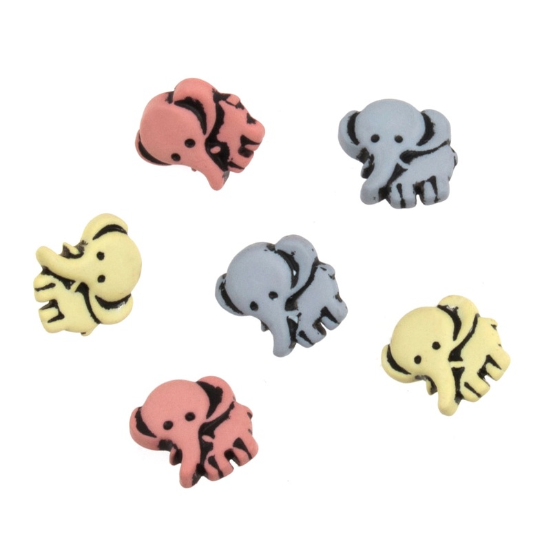 Novelty Buttons pack of 6pcs – Elephants