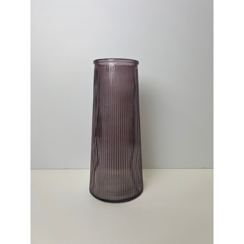 Amethyst Tall Ribbed Vase x 22.5cm