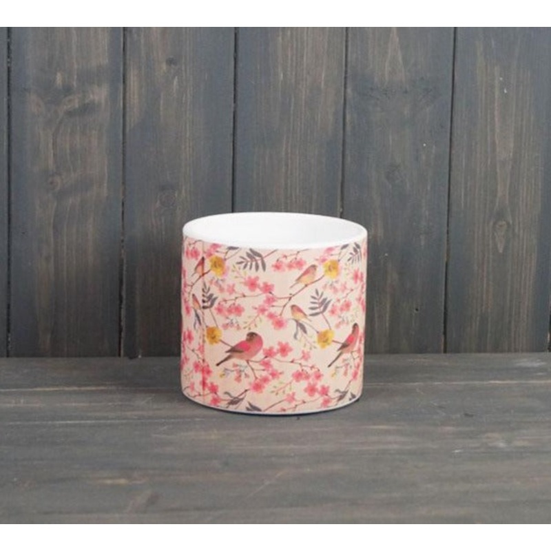 Ceramic Cherry Blossom Pot 13.8 x 12.5cm