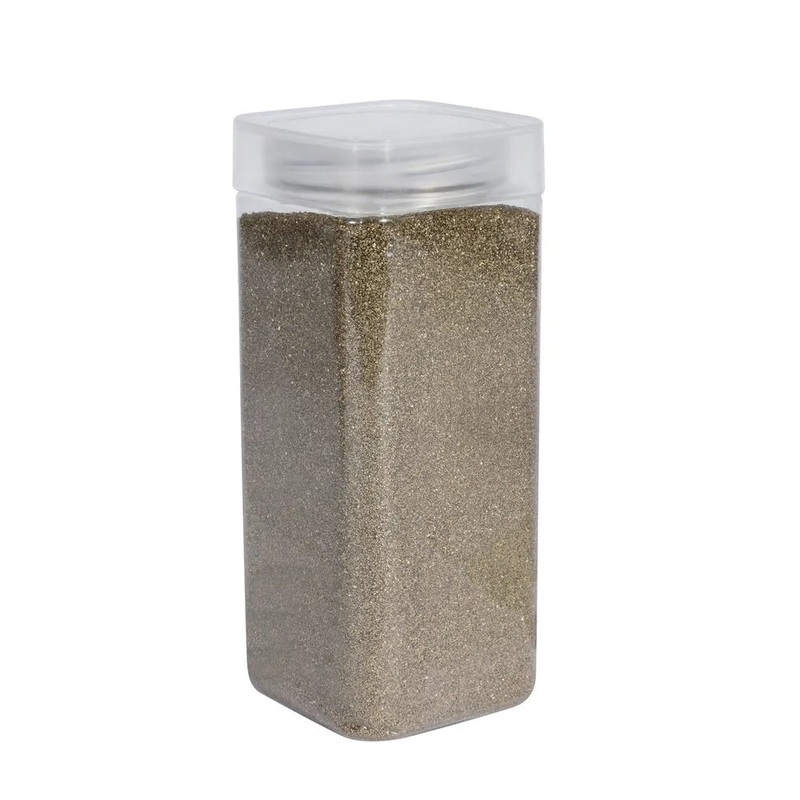 Square Jar of Decorative Sand – 800g – Gold