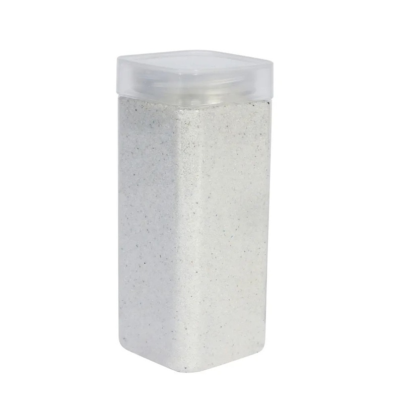 Square Jar of Decorative Sand – 800g – White