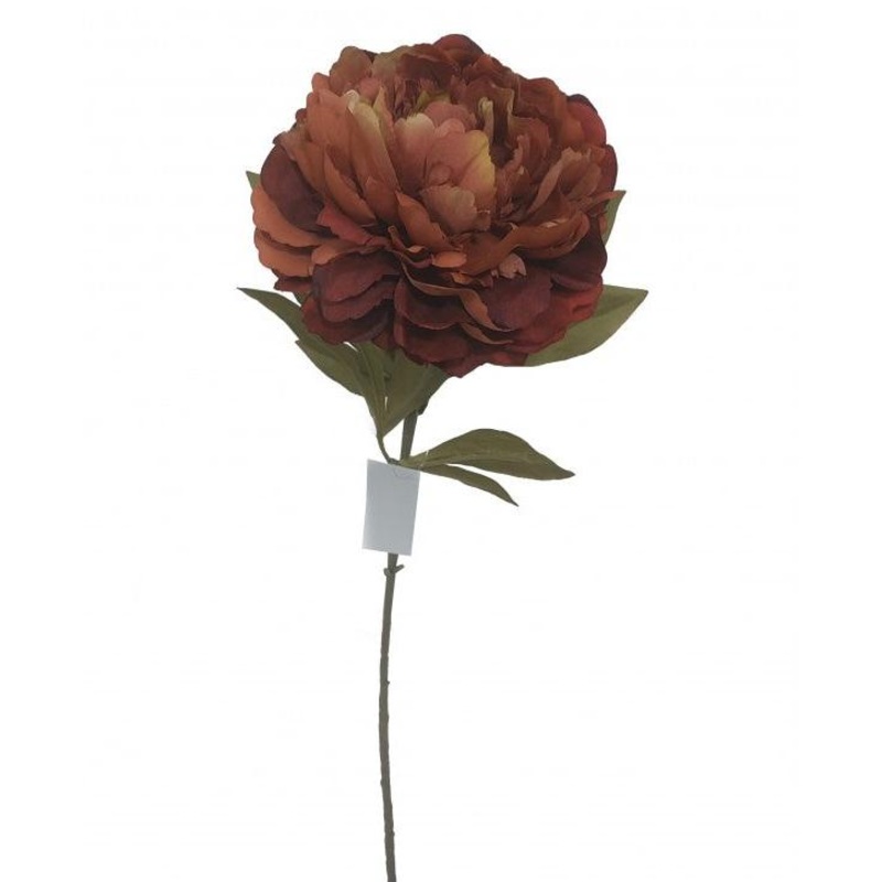 16cm Diameter Single Stem Peony Flower x 78cm long – Deep Red