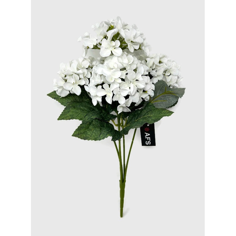44cm Hydrangea Flower Bush – White
