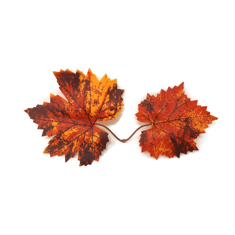 50 Pieces Per Bag Autumn Maple Leaves – Brown & Orange