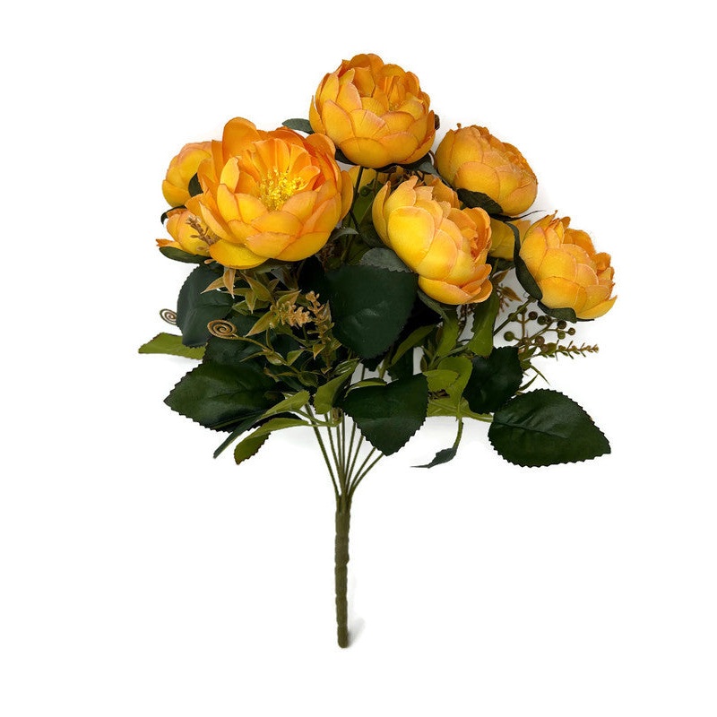 9 Stem Ranunculus Flower Bush x 38cm – Orange