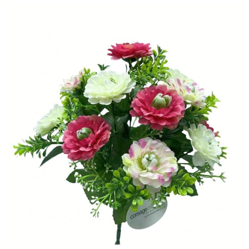 12 Head Scabious Flower Bush x 33cm – Pink & White