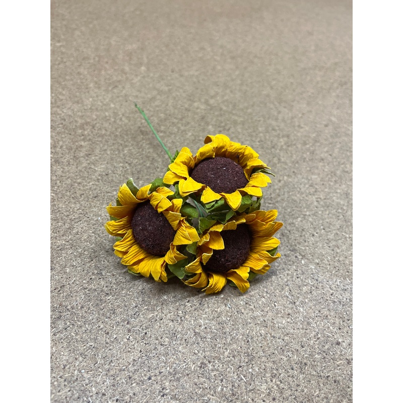 Bunch of Sunflower Stems with 3 heads – 5.2cm heads