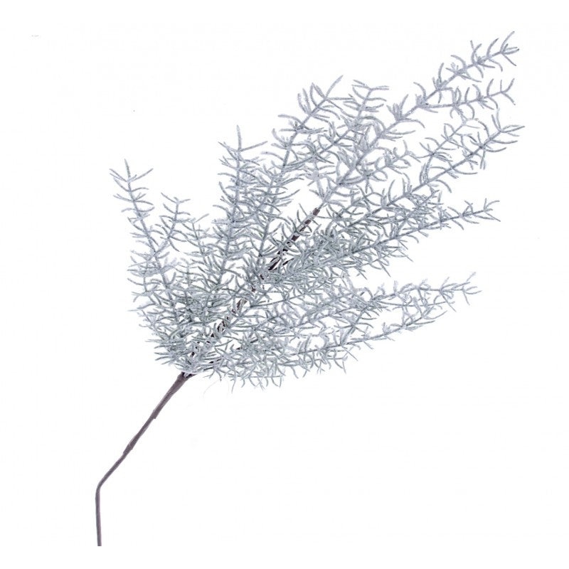 Glittered Pine Spray – Green/White – 71cm long