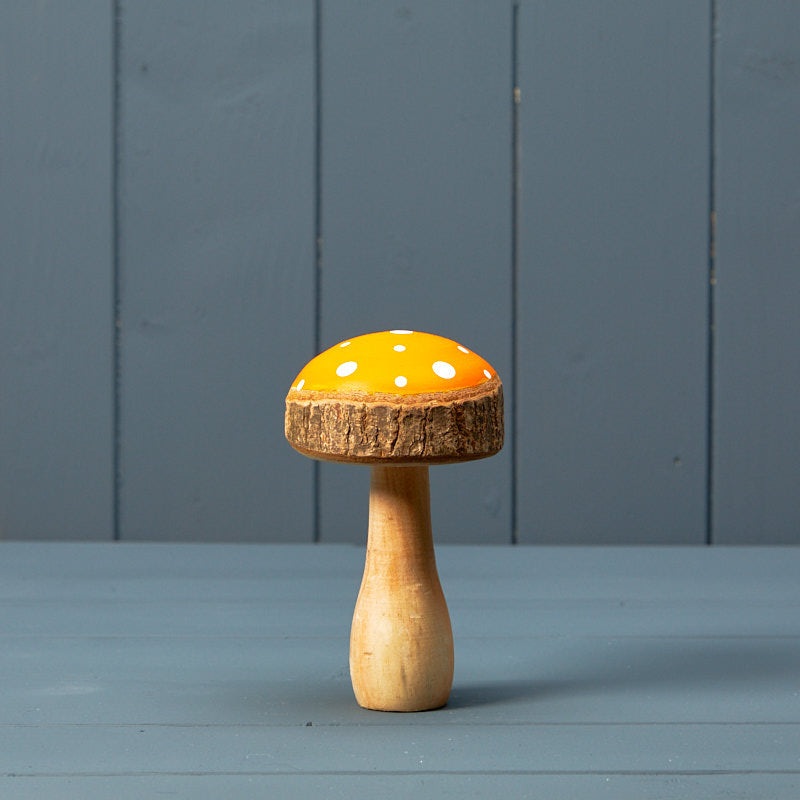 Orange Wooden Toadstool x H 13.5cm