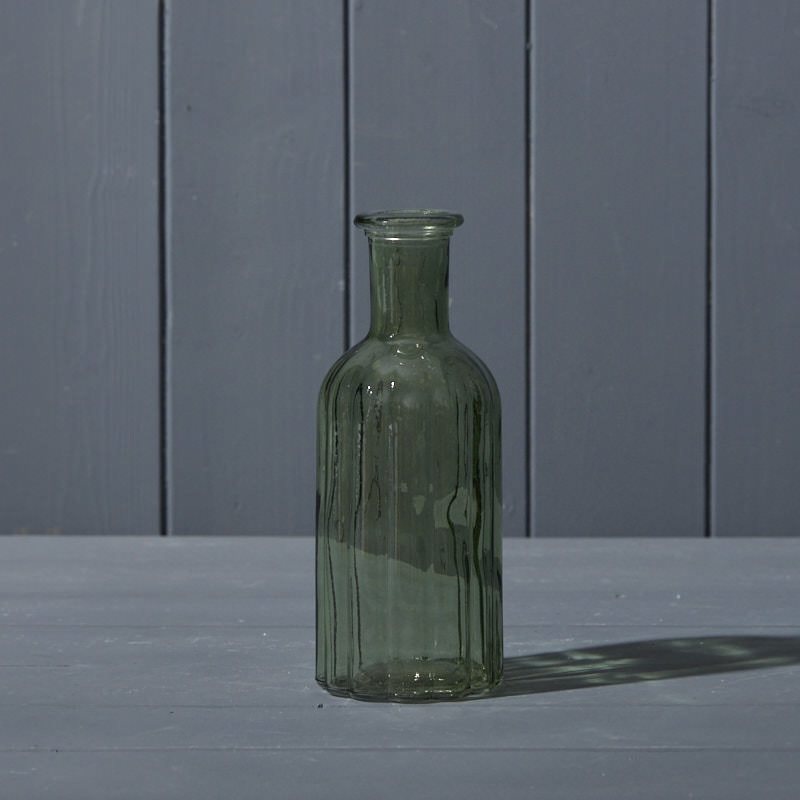 Vintage Green Glass Bottle x 19cm