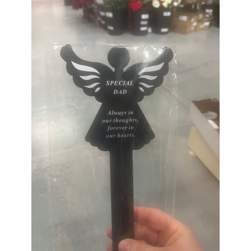 Plastic Black Angel Stake – Special Dad