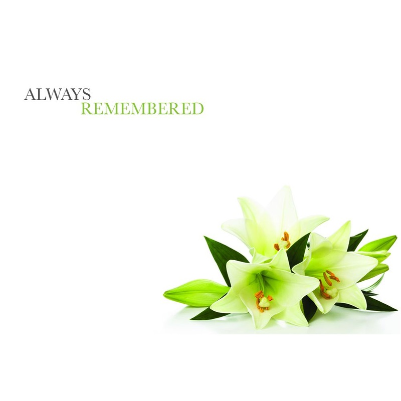 50  Florist Cards – Always Remembered – Lilies