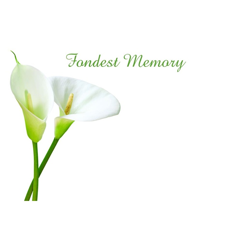50 x Florist Cards – Fondest Memory – Calla Lilies