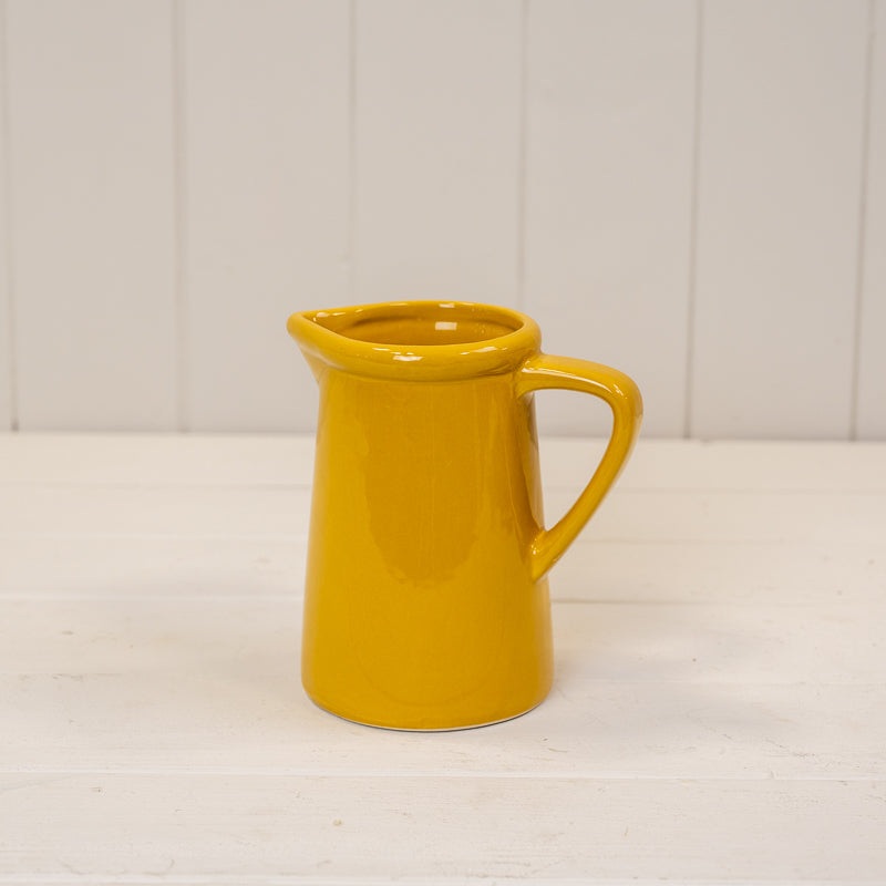Burnt Yellow Ceramic Jug with Handle x 14cm