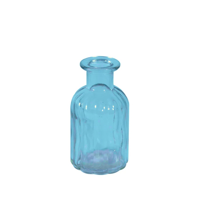 Flora Glass Bottle – 10cm – Blue
