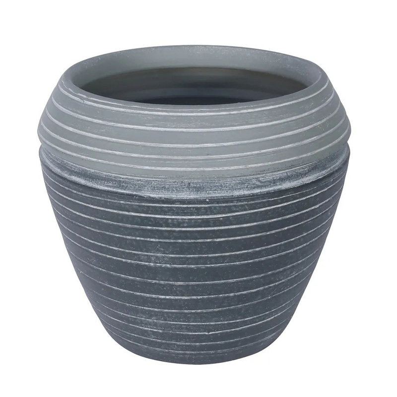 Grey Ceramic Capri Pot – 20cm x 18cm