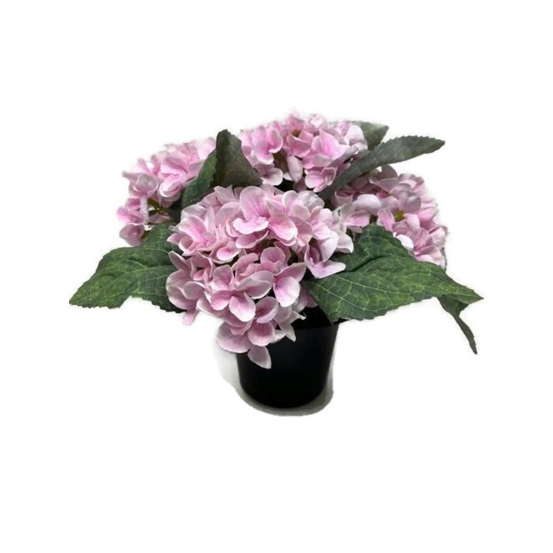 HANDMADE replacement pot with pink hydrangea