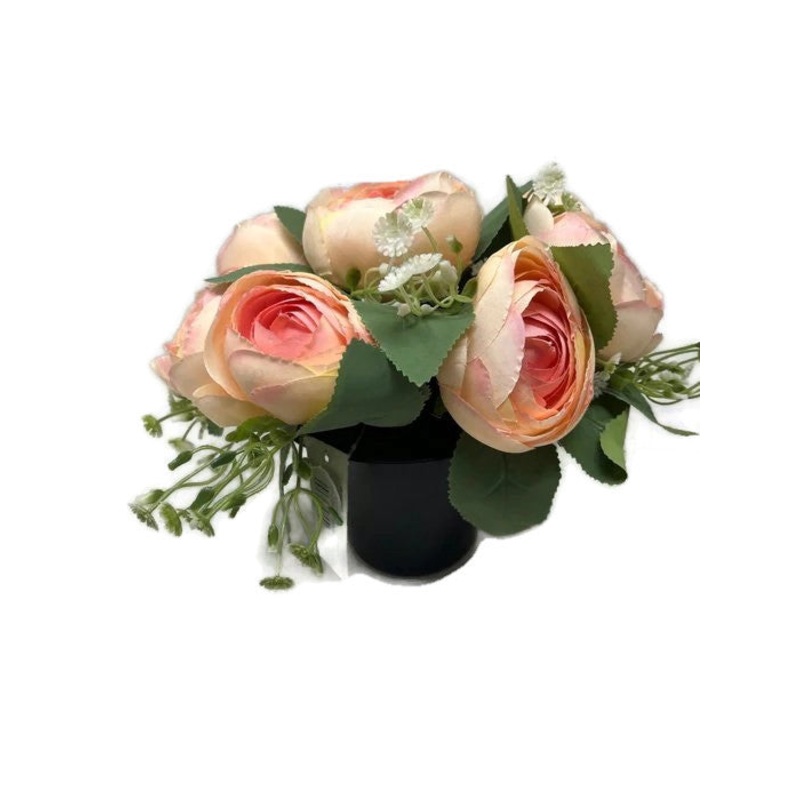 HANDMADE replacement pot with pink peonies