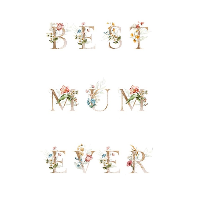 Mother’s Day Flower Gift Cards –  Best Mum Ever – Pack of 50 Cards