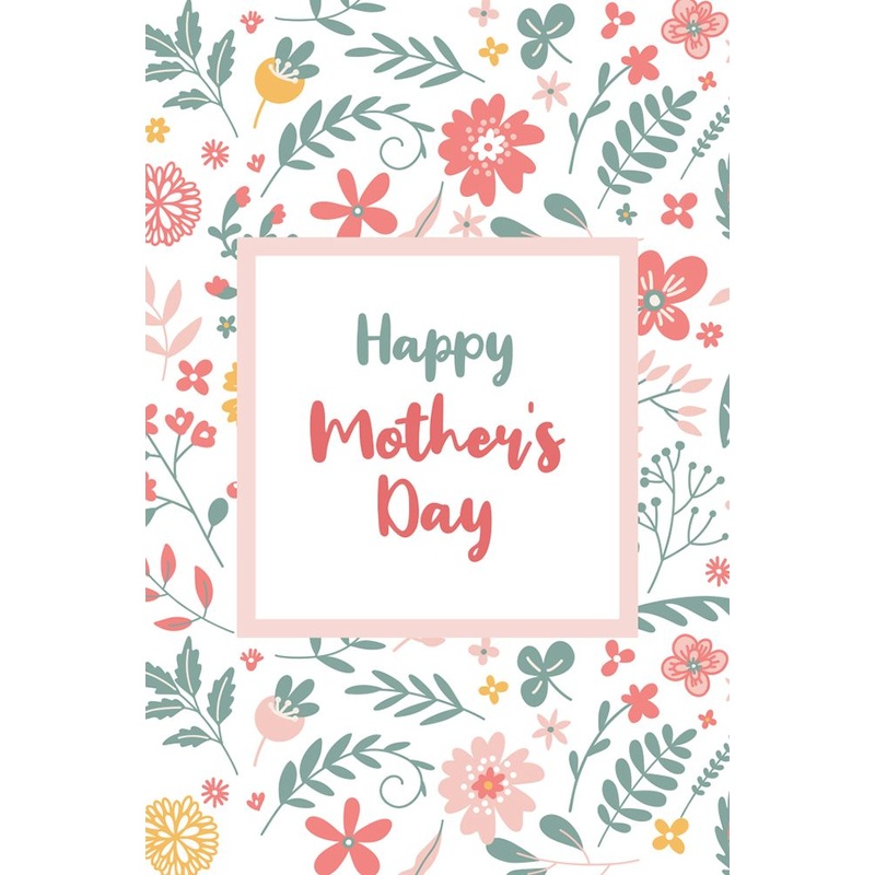 Mother’s Day Flower Gift Cards –  Floral Print – Pack of 50 Cards