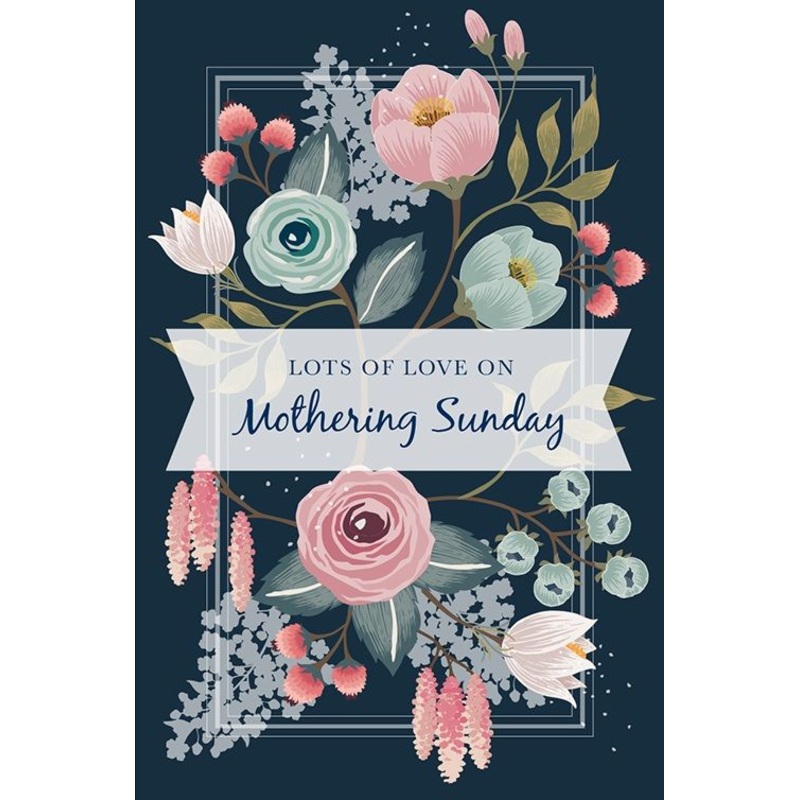 Mother’s Day Flower Message Cards –  Lots Of Love On Mothering Sunday – Pack of 50 Cards