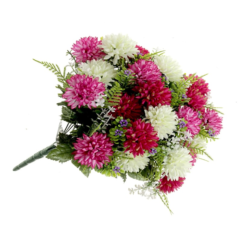 Pom Pom Dahlia Flower Bouquet – Purple & Cream Mix – 24 heads