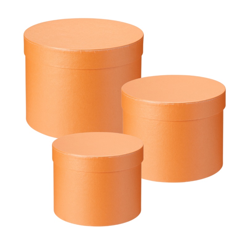 Symphony Lined Hat Boxes – Set of 3 – Peach