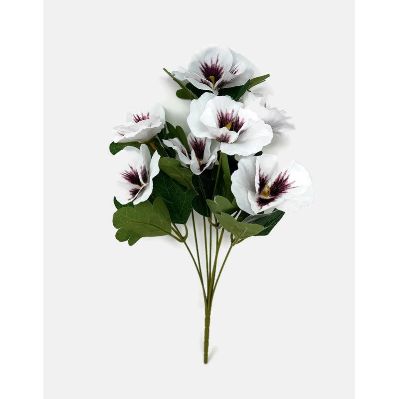 7 Stem Pansy Bush x 35cm – White