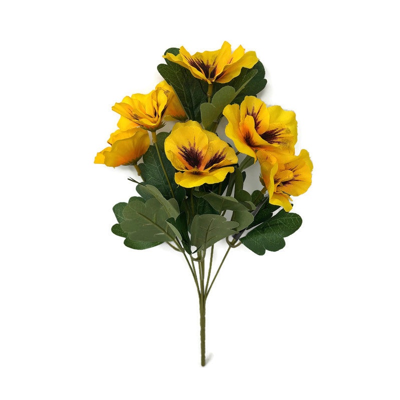 7 Stem Pansy Bush x 35cm – Yellow