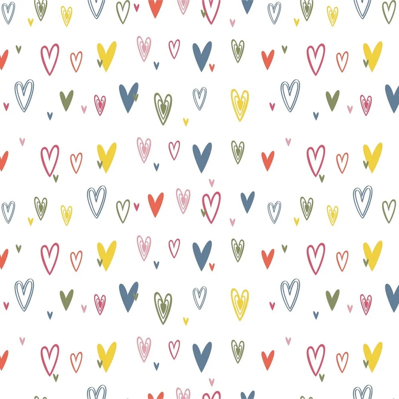 Colourful Hearts Cellophane – 80cm x 100m