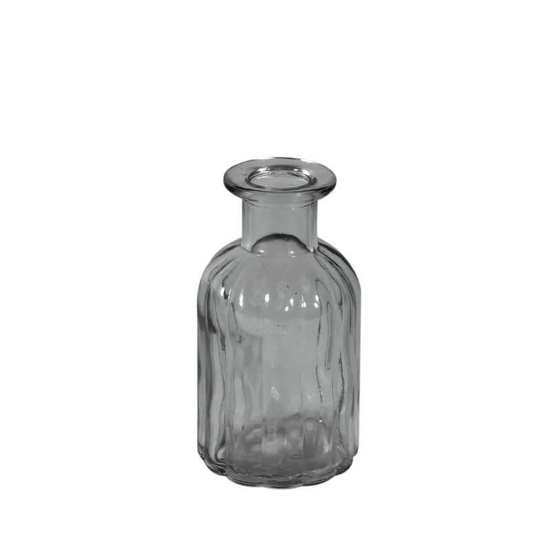 Flora Glass Bottle – 10cm – Grey