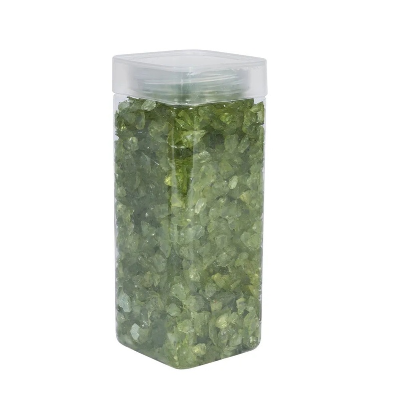 Glass Pebbles 5-8mm – Green – Square Jar – 750g